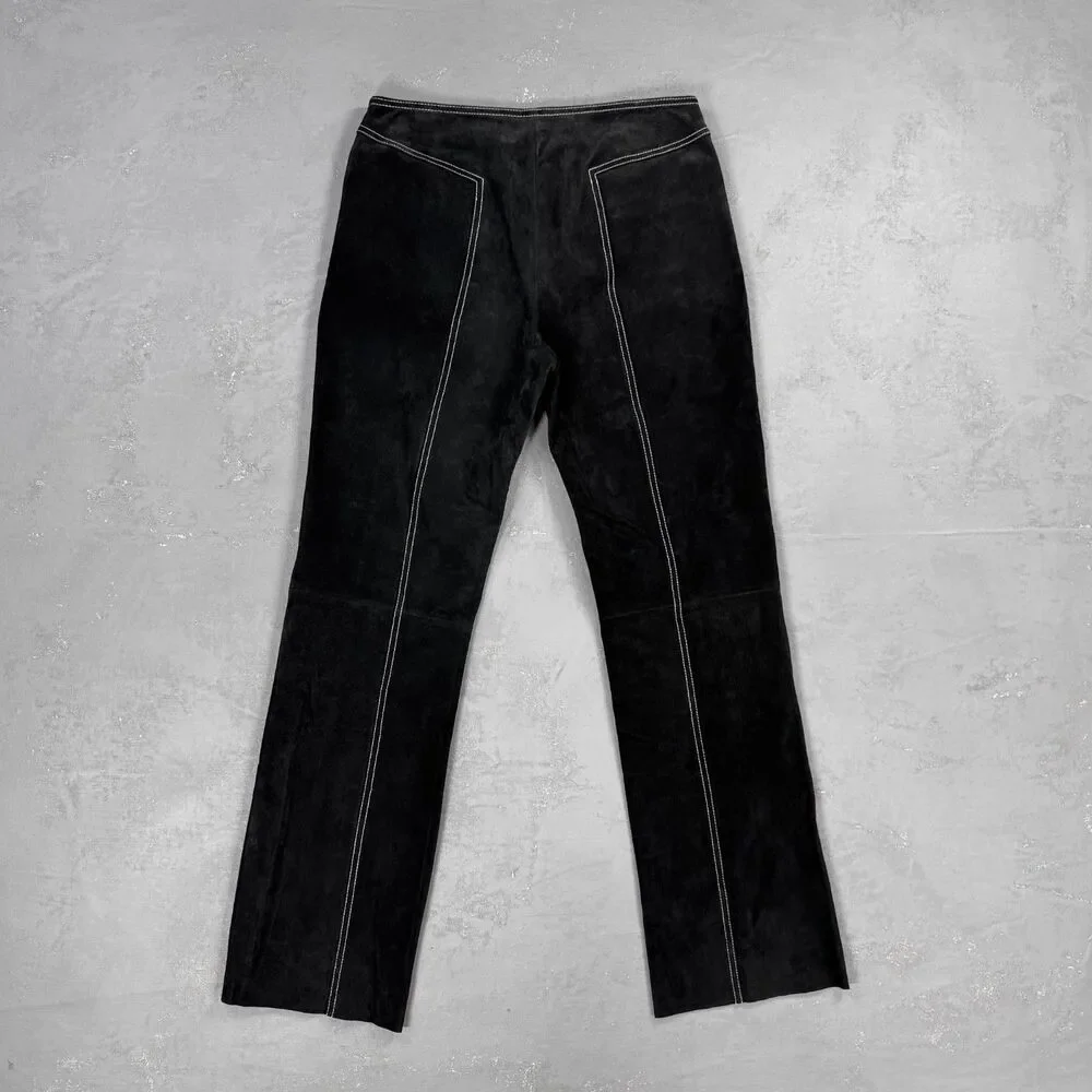 Vintage Wilsons Leather Maxima Black Suede Straight Leg Pants Women's 8 - Picture 5 of 6